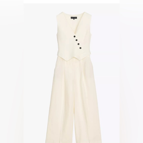 Zara long linen vest jumpsuit - Picture 5 of 6